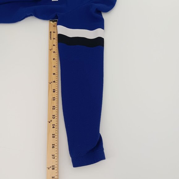 PINK VICTORIA'S  SECRET CROPPED PULLOVER BLUE SWEATSHIRT SIZE MEDIUM - Picture 4 of 9